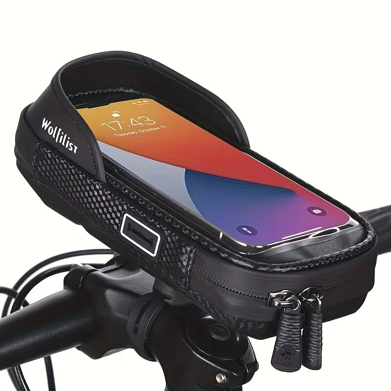 BUCKLOS Multi-Directional Adjustable Bike Phone Holder - Front Top Tube Touch Screen Mount with Stand