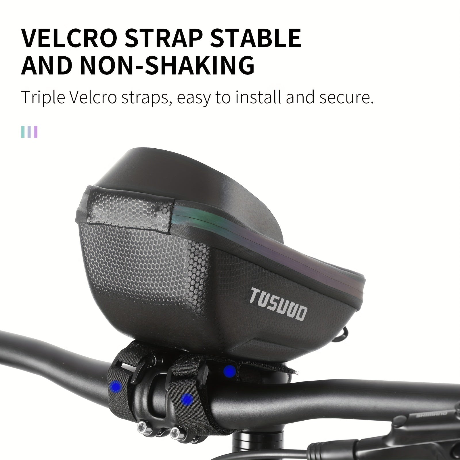 TOSUOD Bike Handlebar Bag - Heavy-Duty High Quality Cycling Computer & Phone Case Holder