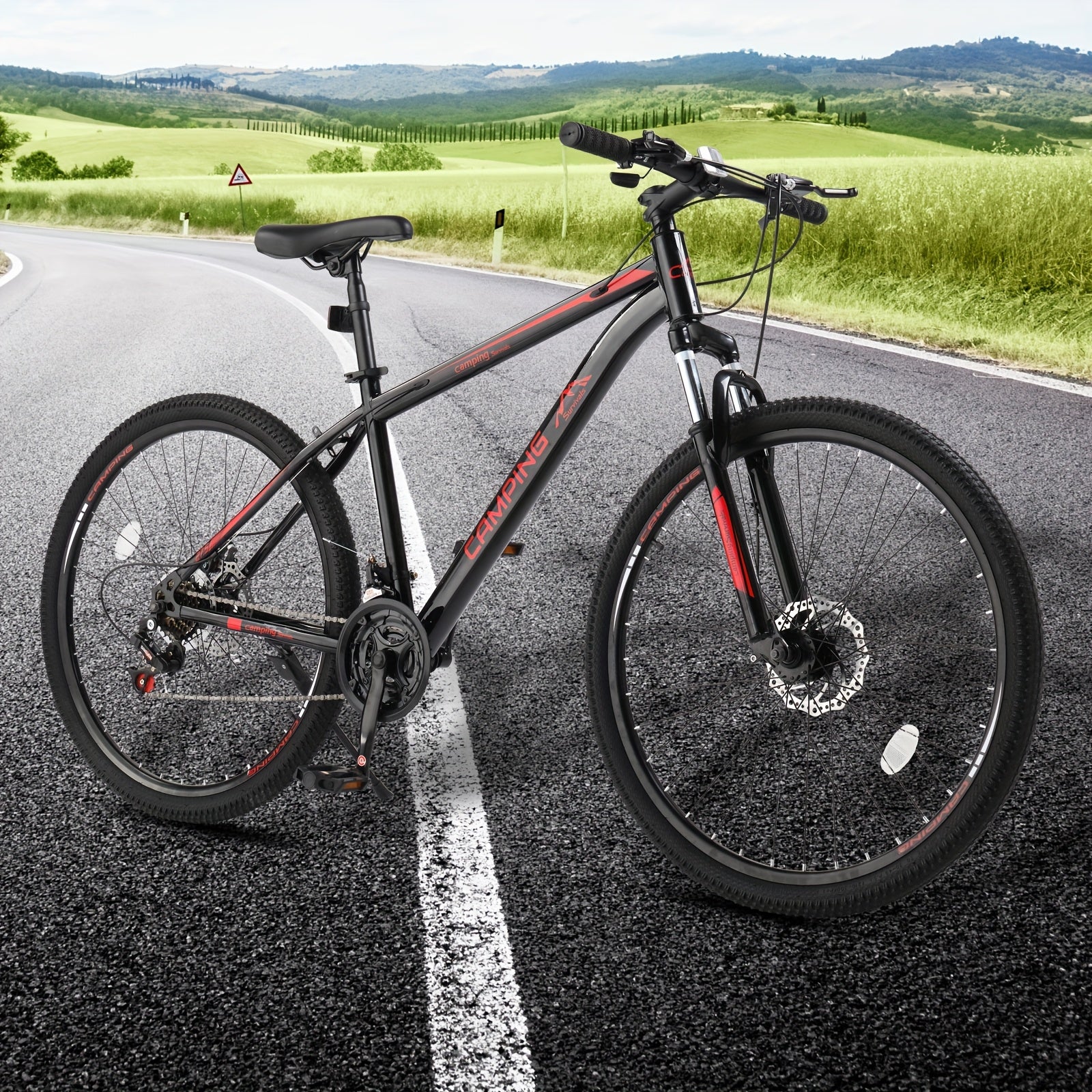 27.5in High Carbon Steel 220.46LB 21 - Speed Mountain Bike In Black - Ideal For Trail & City Rides