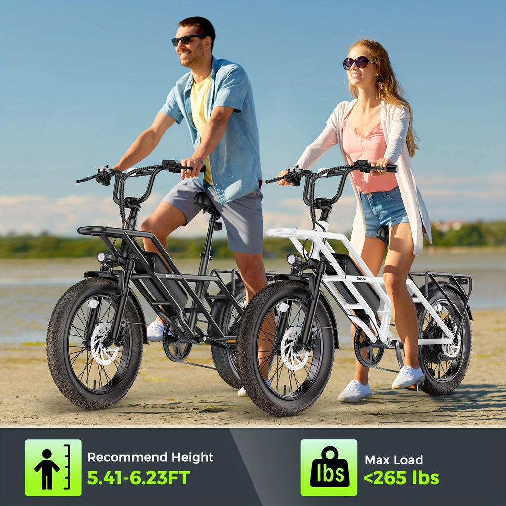 A03 Adult Electric Bike With 48V Large Battery 60-Mile Range 20x3.0-Inch