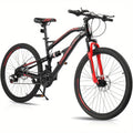 26in 21-Speed Mountain Bike with High-Carbon Steel Frame, Dual Suspension & Disc Brakes