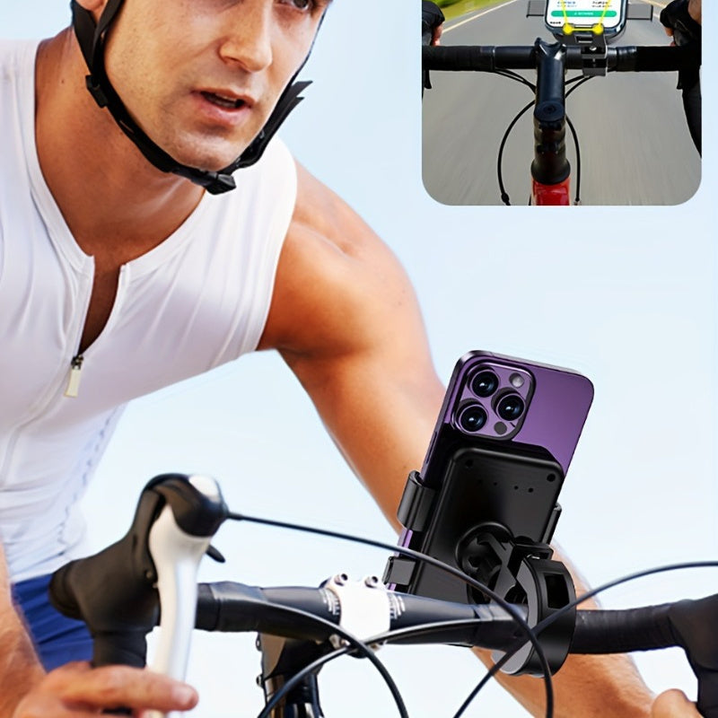 1pc Motorcycle Phone Holder, Bicycle Phone Holder, Shock-absorbing And Stable Handlebar Phone Holder