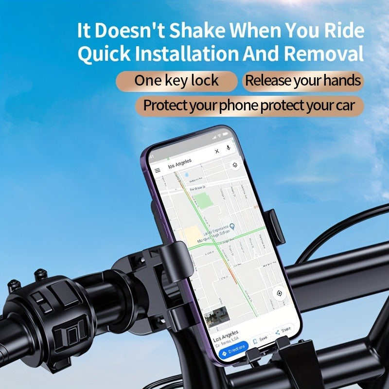 1pc Motorcycle Phone Holder, Bicycle Phone Holder, Shock-absorbing And Stable Handlebar Phone Holder