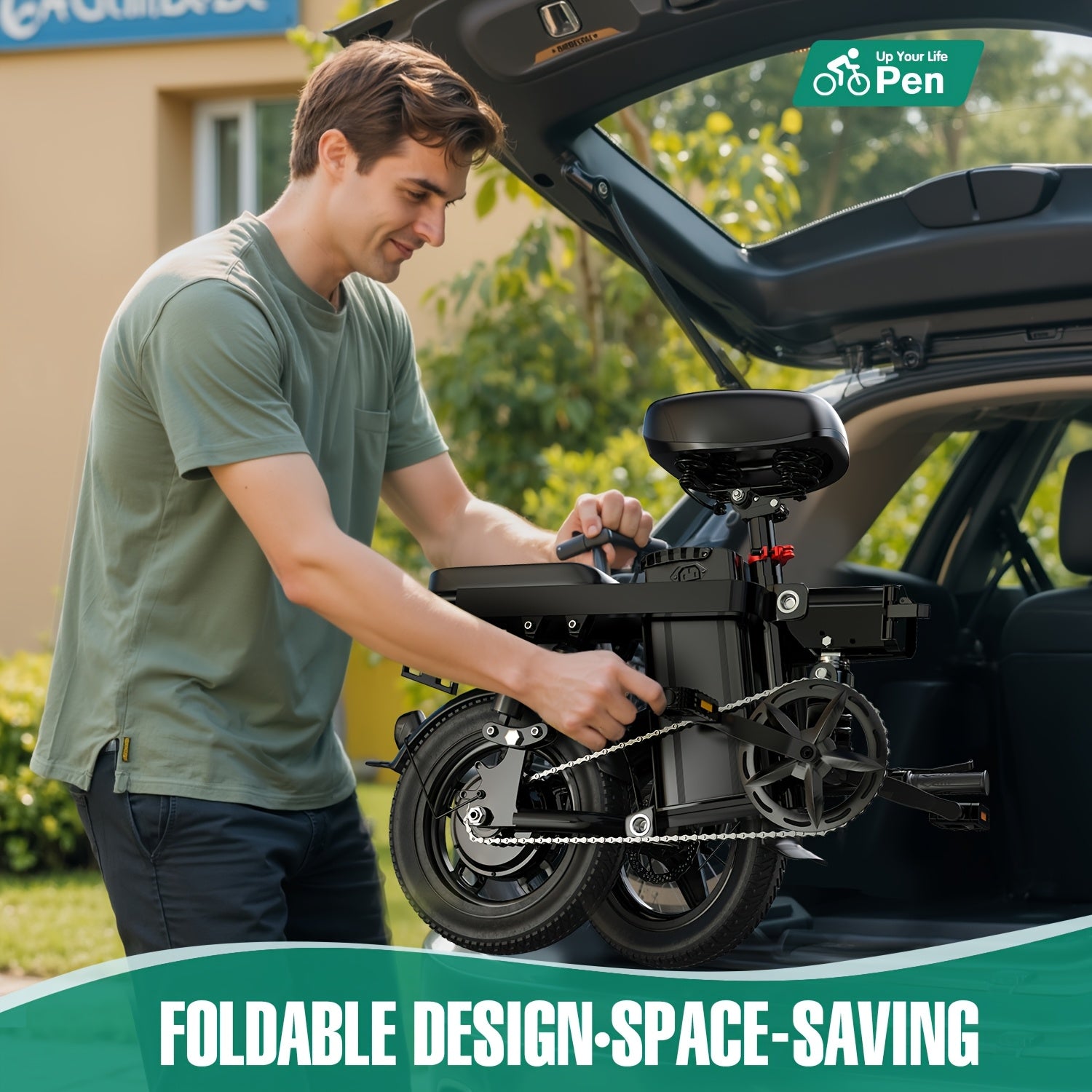 Electric Bike for Adults Peak 740W, 230 MPH Max Speed Folding Electric Bicycles, 14\