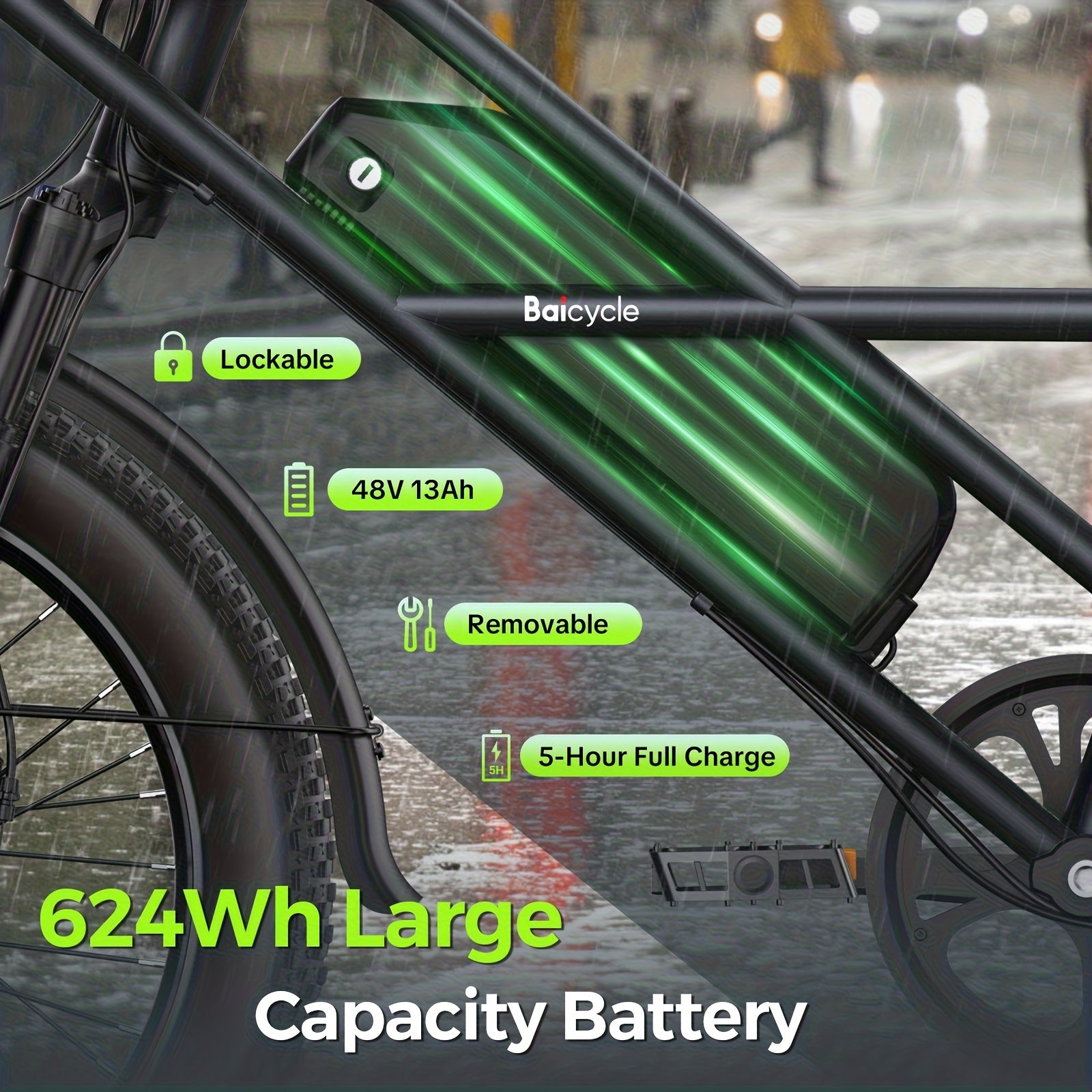 A03 Adult Electric Bike With 48V Large Battery 60-Mile Range 20x3.0-Inch