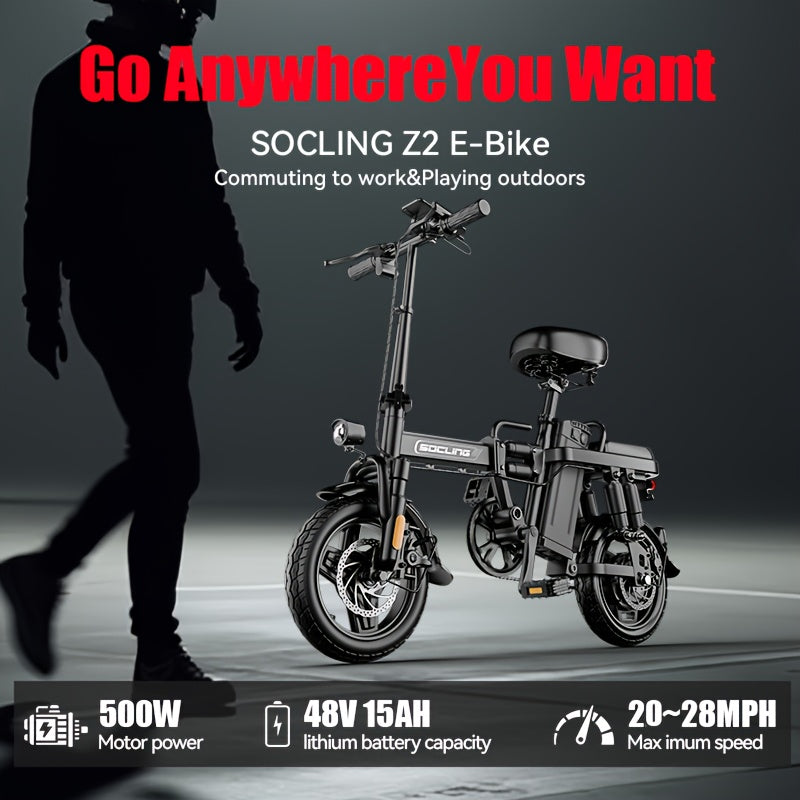500W Electric Bike for Adults, 48V 8\u002F15AH Removable Battery, Maximum 25-28MPH & 35 Miles