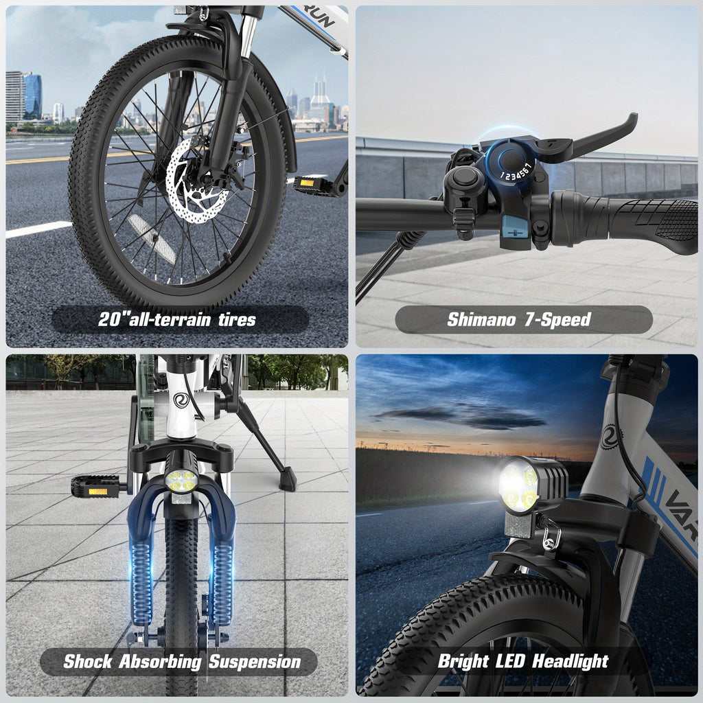 20-inch Adult Electric Bicycle, Foldable Electric Bicycle