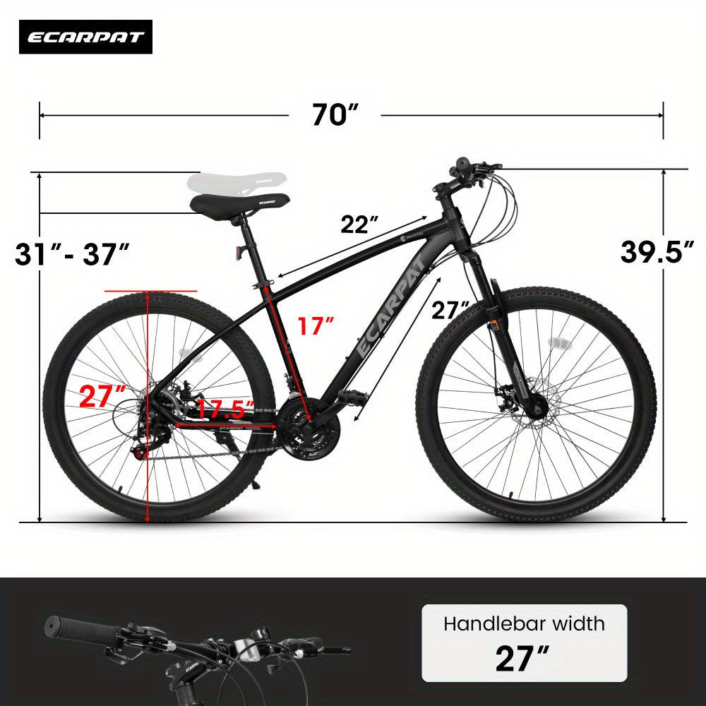 A2757 27 Inch Mountain Bike 21 Speed, Suspension Fork, Aluminum Frame Disc Brake