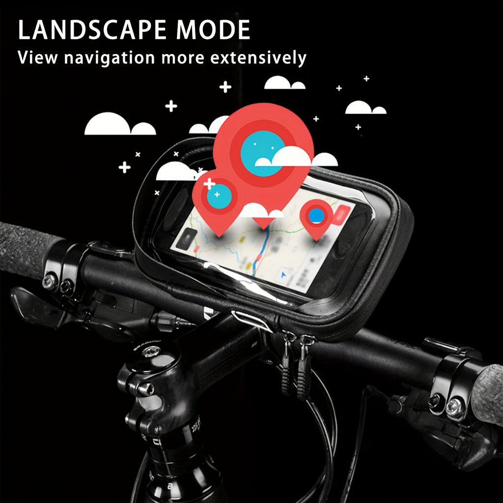 Bicycle Front Frame Handlebar Bag - Phone Mount for Bikes, Holder Case for Phones