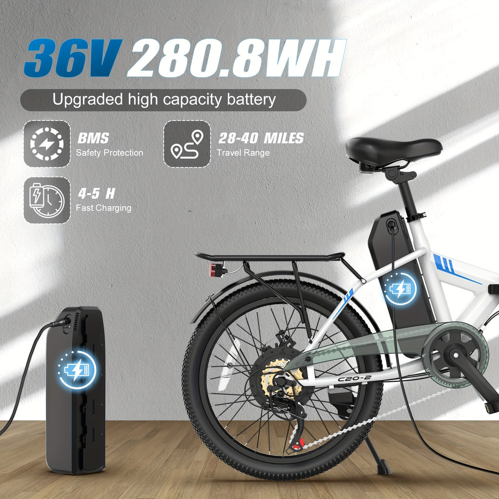 20-inch Adult Electric Bicycle, Foldable Electric Bicycle