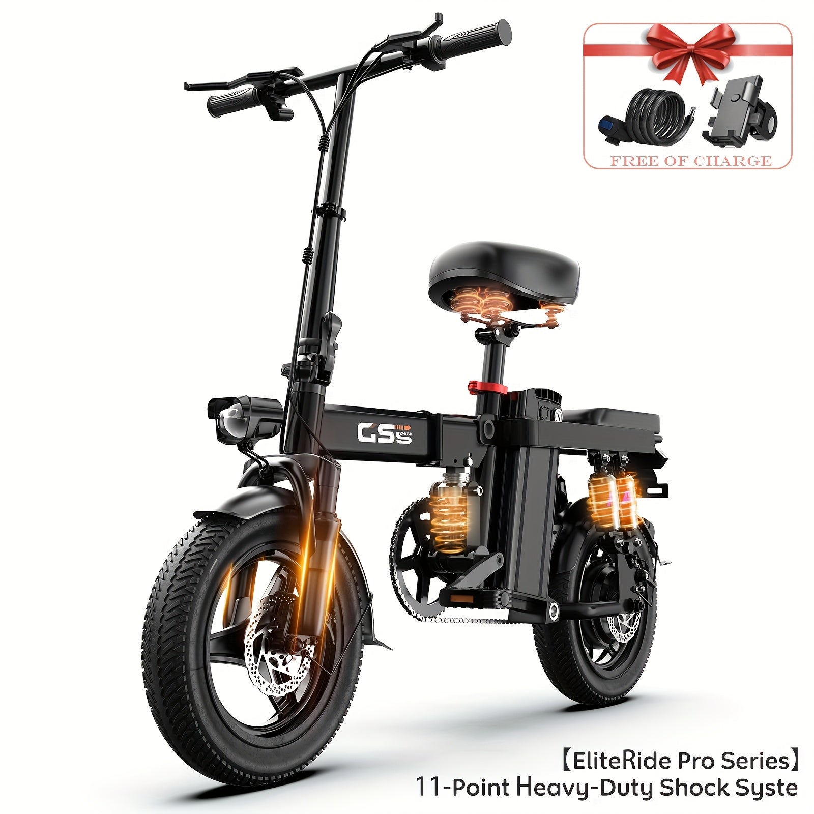 Electric Bike for Adults Peak 740W, 230 MPH Max Speed Folding Electric Bicycles, 14\