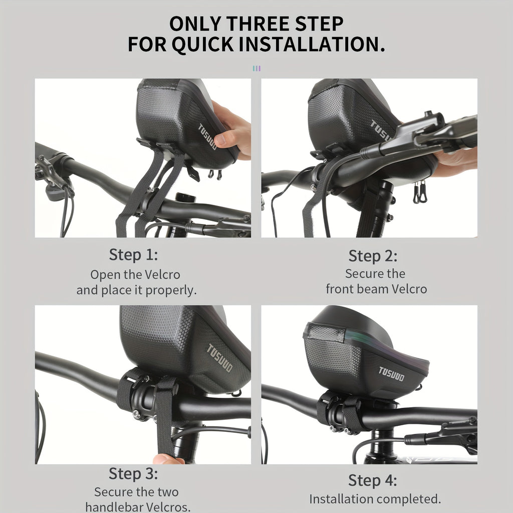 TOSUOD Bike Handlebar Bag - Heavy-Duty High Quality Cycling Computer & Phone Case Holder