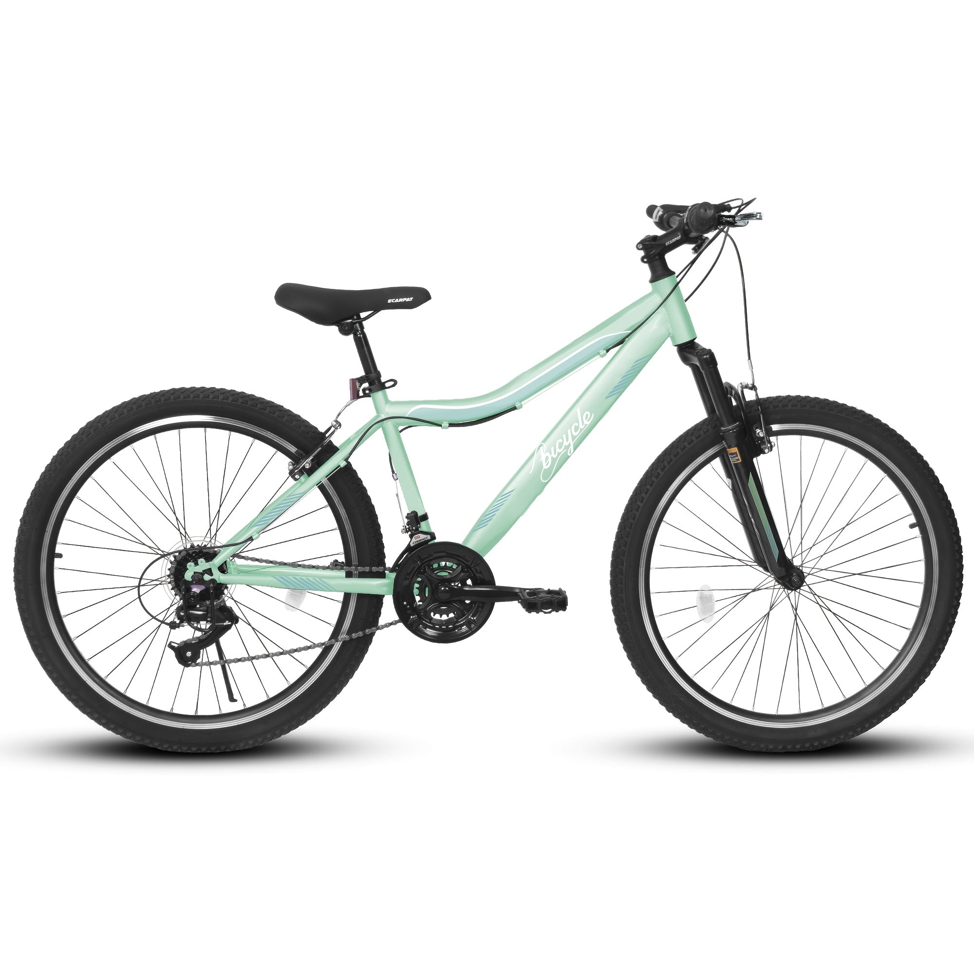 Women's & ' Pastel Mint Mountain Bike 24\u002F26 Inch - 21-Speed Bike with Front Suspension
