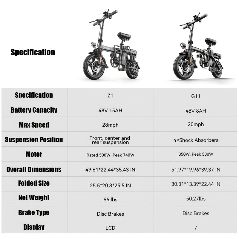 Electric Bike For Adults, 48V 8\u002F15AH Removable Battery, Maximum 20-28MPH & 30+ Miles