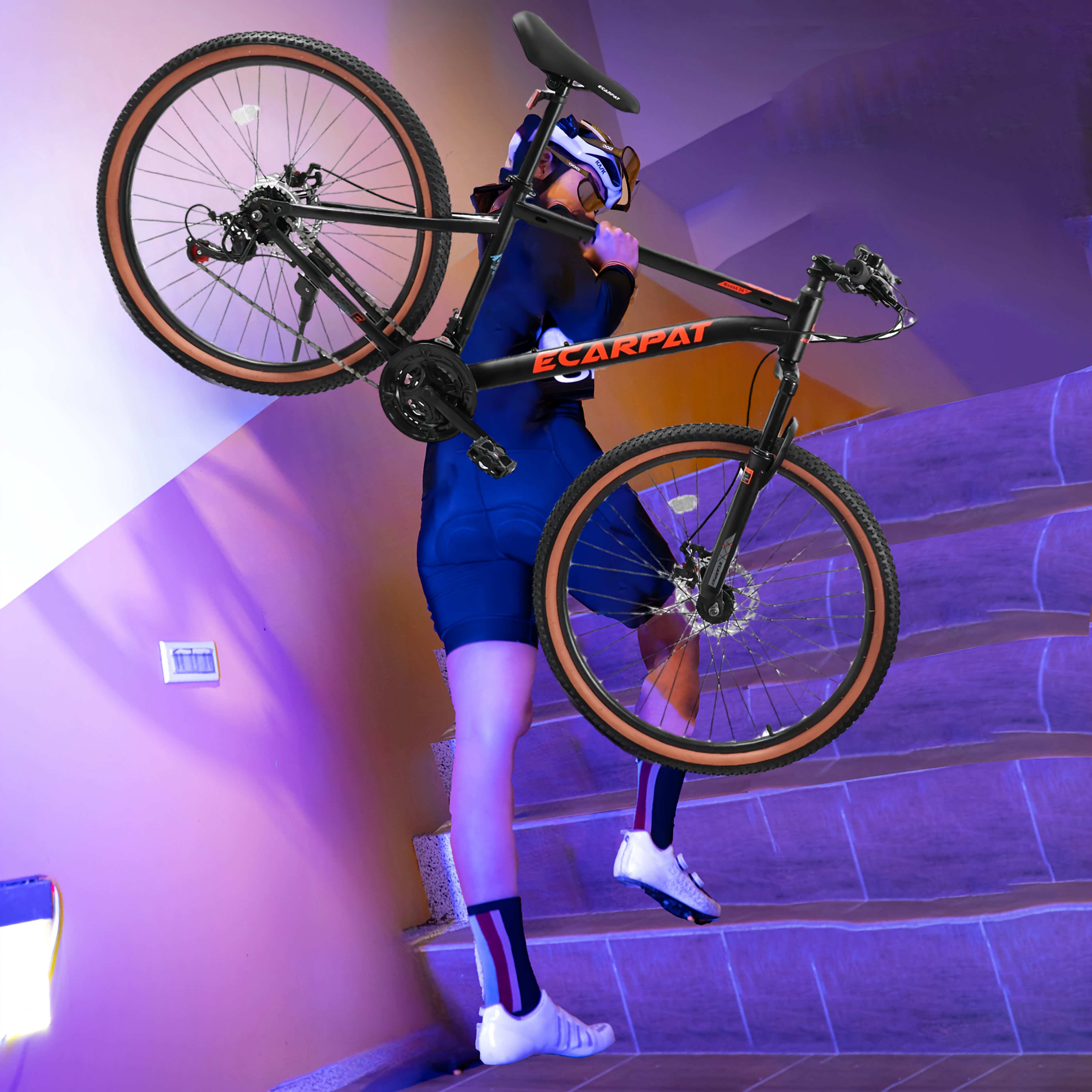 Mountain Bike 24 Inch Wheel, 21-Speed Disc Brakes Thumb Shifter