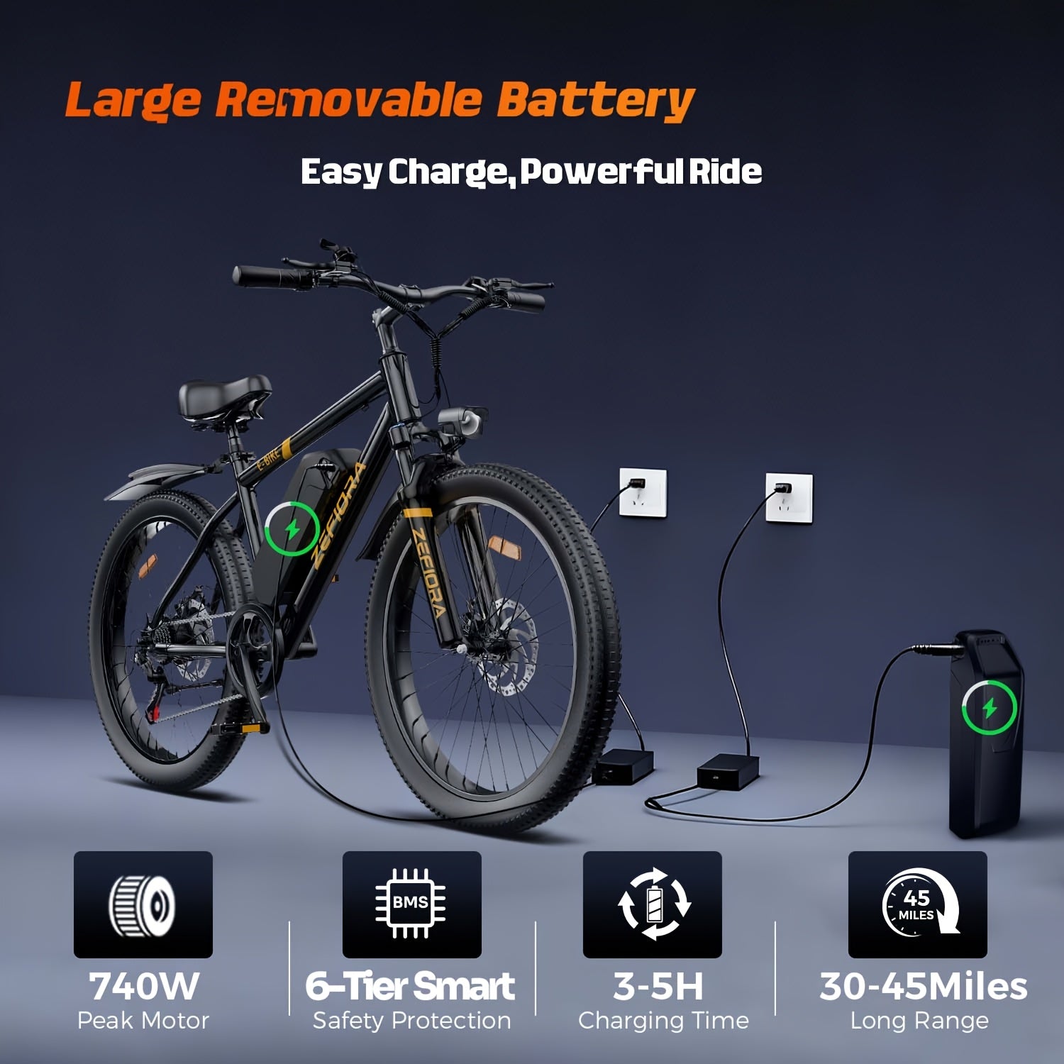 Electric Bike For Adults With Peak 750W Brushless Motor
