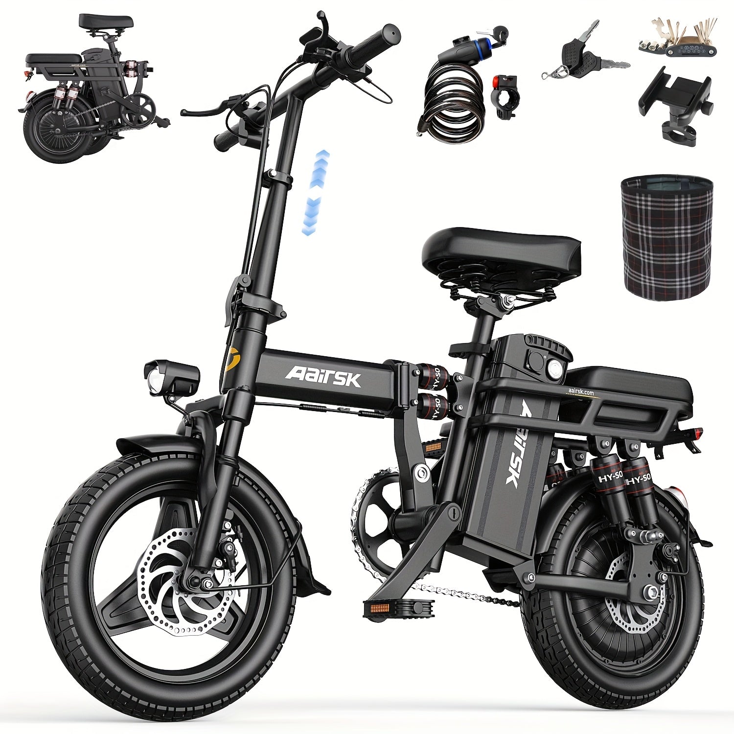 Three-Speed Folding Ebike with 20 MPH Fast Speed