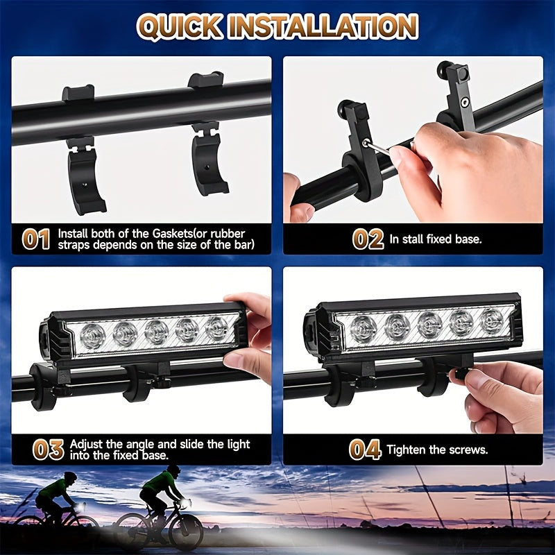 USB Uper Bright Bicycle Lights, 2800 Lumens 6400mAh