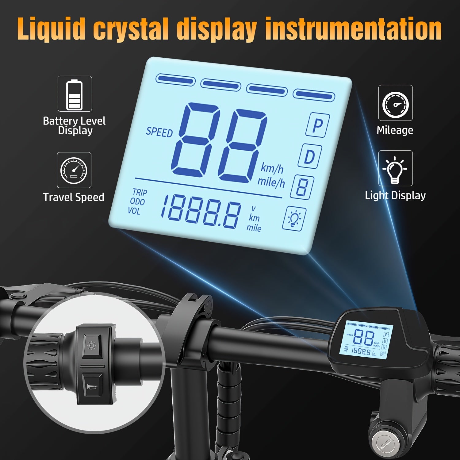 650W Heavy-Duty Adult Electric Bike - 48V E-Bike with Front Headlight, Rear Brake Light & Rapid Charging