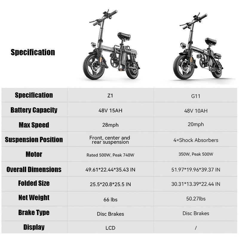 Adult Folding E-bike, Rated 500W\u002F350W (Peak 740W\u002F500W Motor)