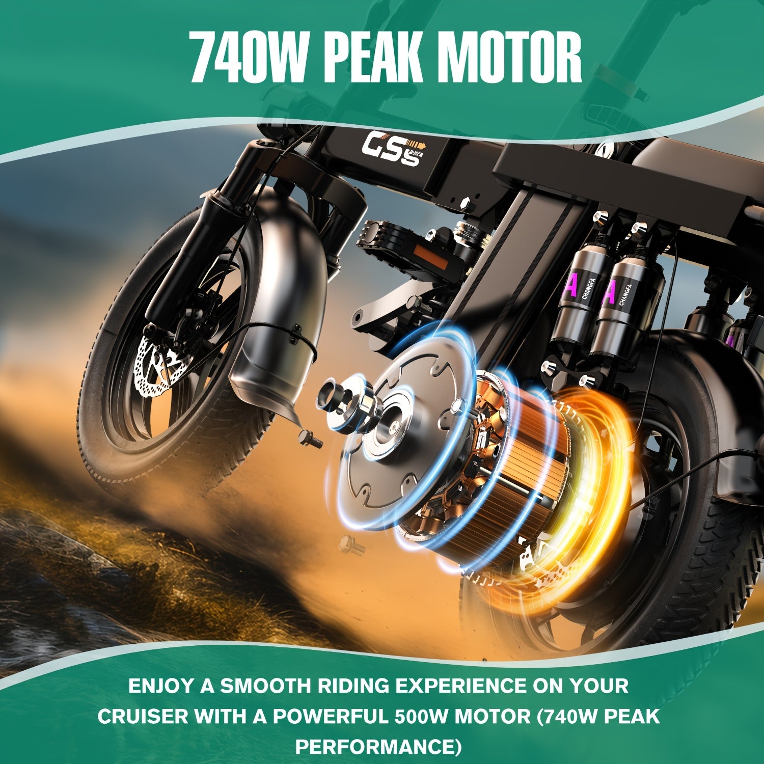 Electric Bike for Adults Peak 740W, 230 MPH Max Speed Folding Electric Bicycles, 14\