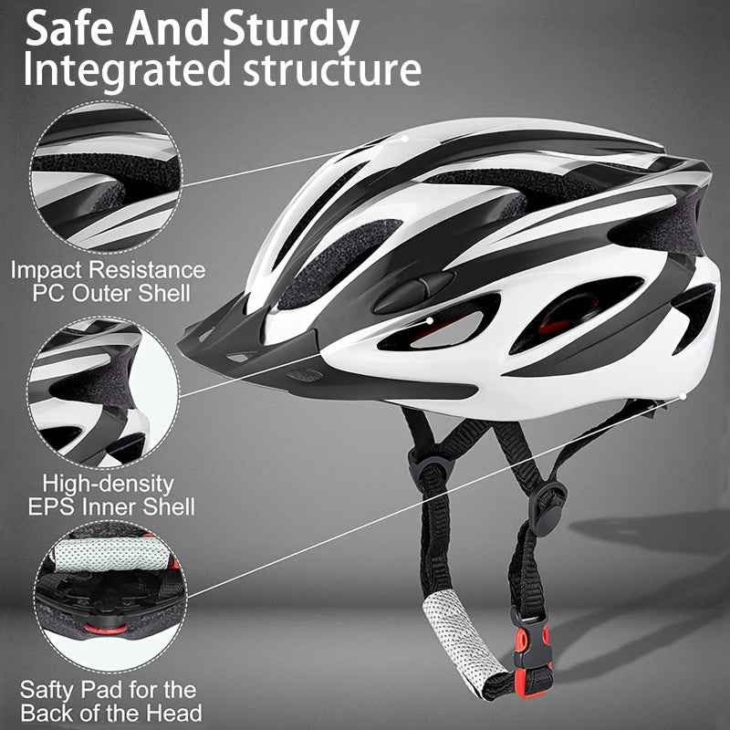 Bicycle Helmet, Unisex Adjustable Lightweight, Breathable Ventilated Honeycomb Design