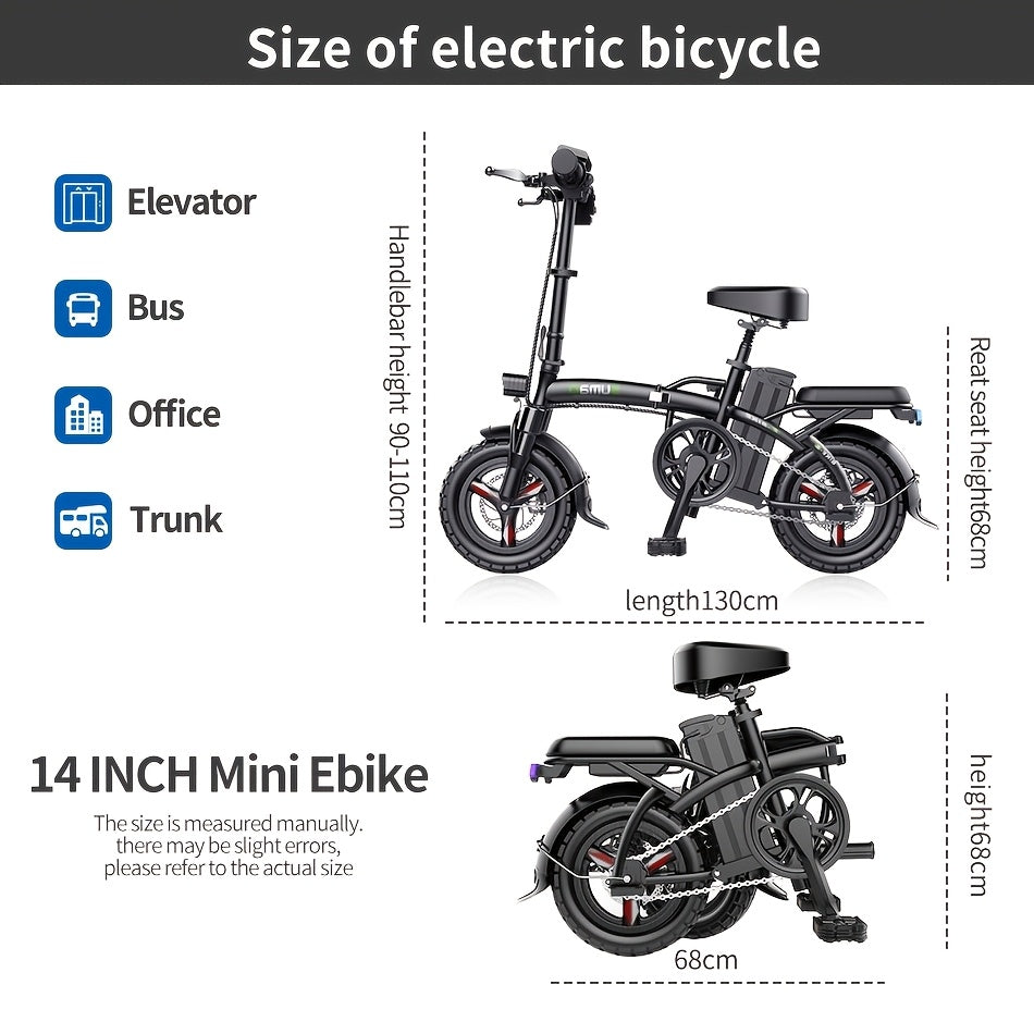 740W High-Power Lightweight Foldable E- with 20 MPH Speed & 35-Mile Range - Removable Battery