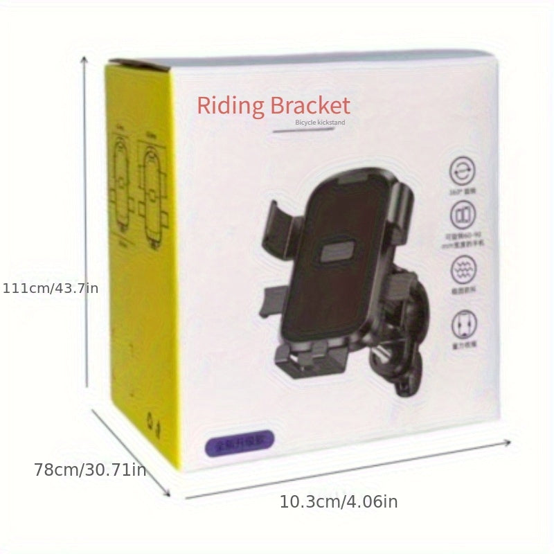 Bike\u002FE-Bike Motorcycle Phone Holder - Heavy-Duty Shockproof Anti-Shake Navigation Stand with Adjustable Clamp