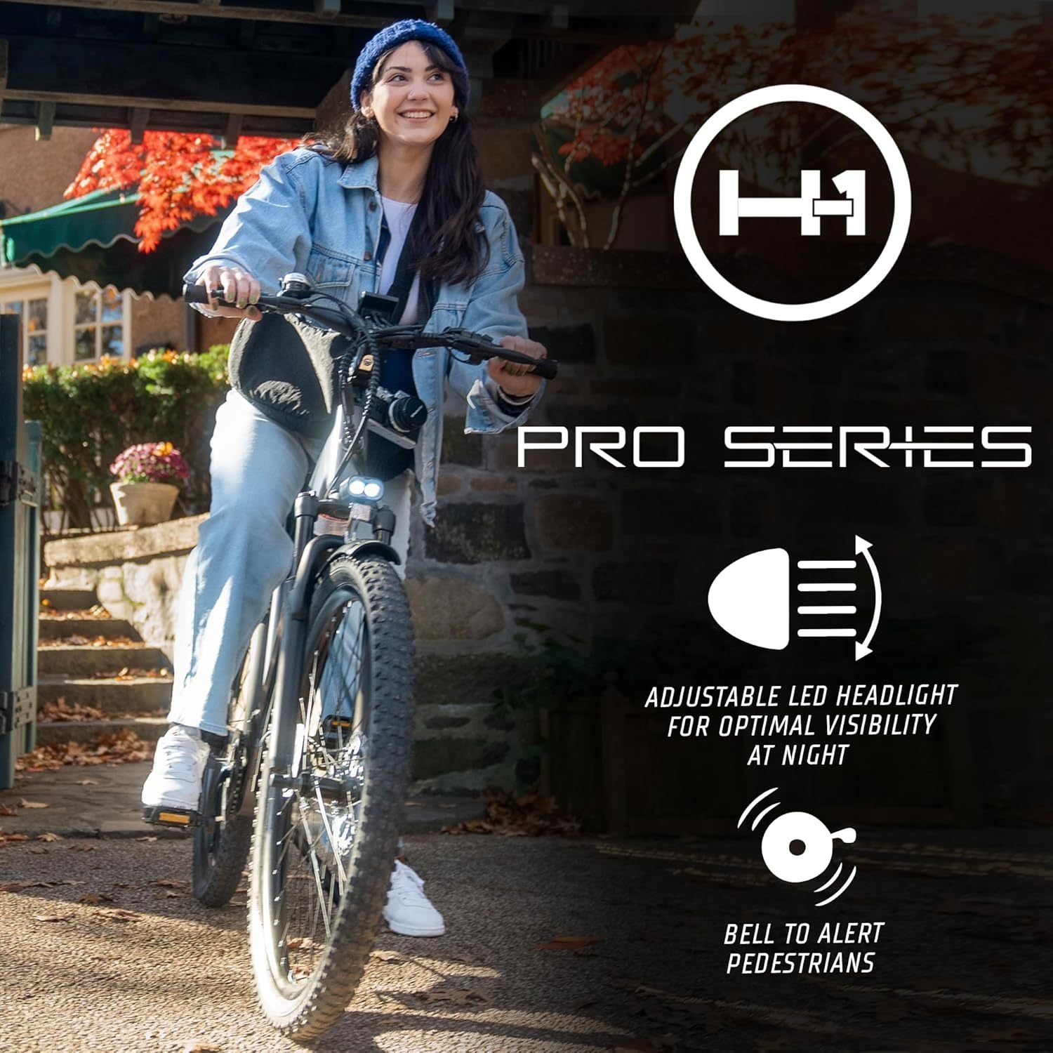 H-1 Pro Series Compass Electric Bicycle with 20 mph Max Speed, 500W Mid Motor
