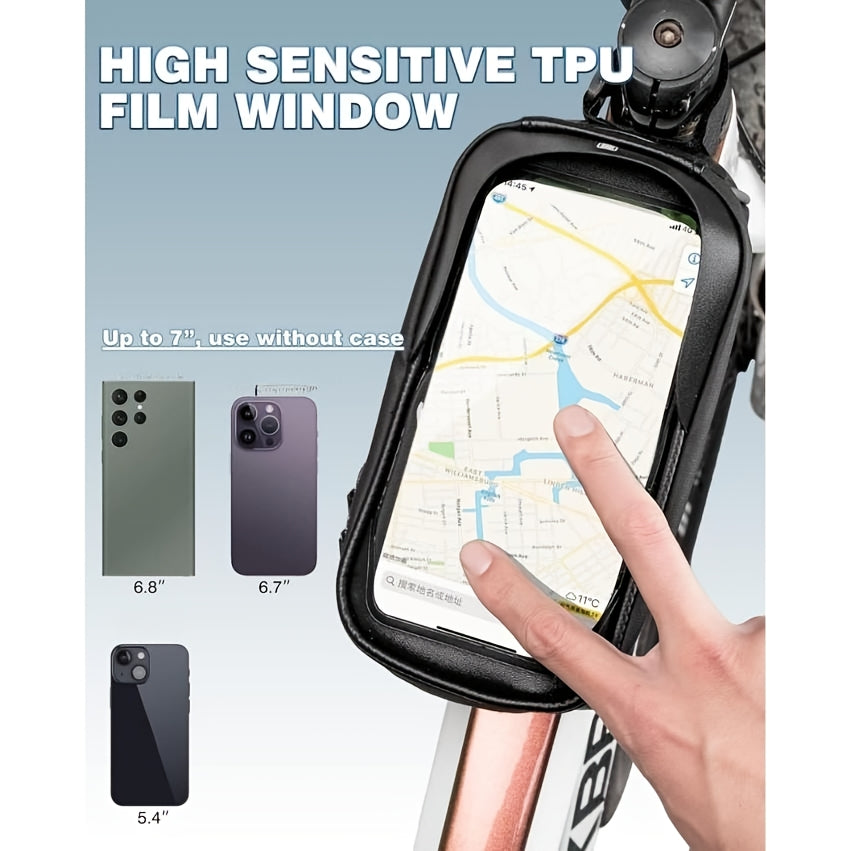 1pc High Quality Front Frame Phone Bag with Removable Strap, Cycling Phone Holder for