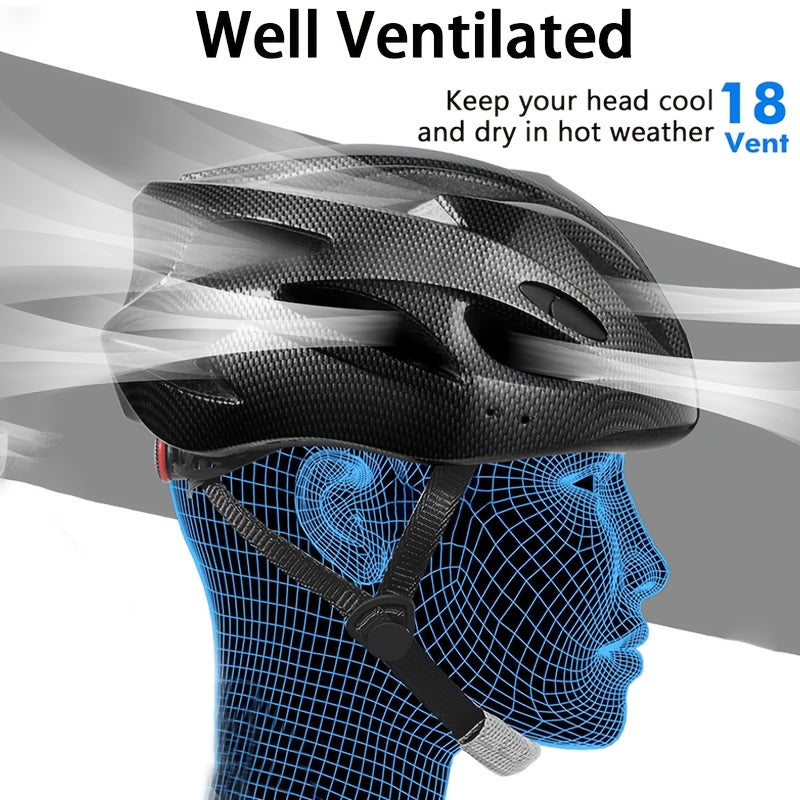 Bicycle Helmet, Unisex Adjustable Lightweight, Breathable Ventilated Honeycomb Design