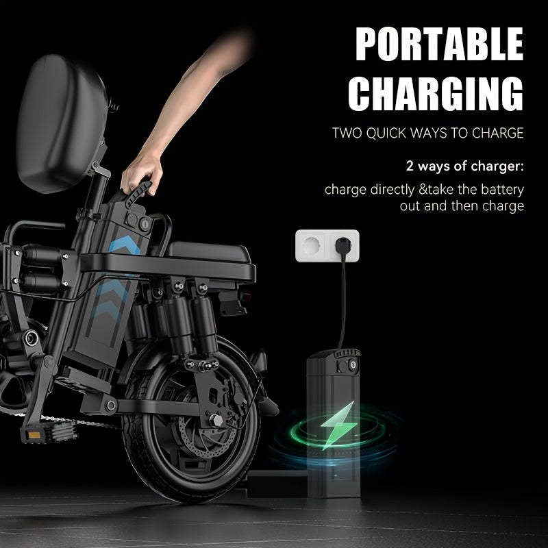 Adult Folding E-bike, Rated 500W\u002F350W (Peak 740W\u002F500W Motor)