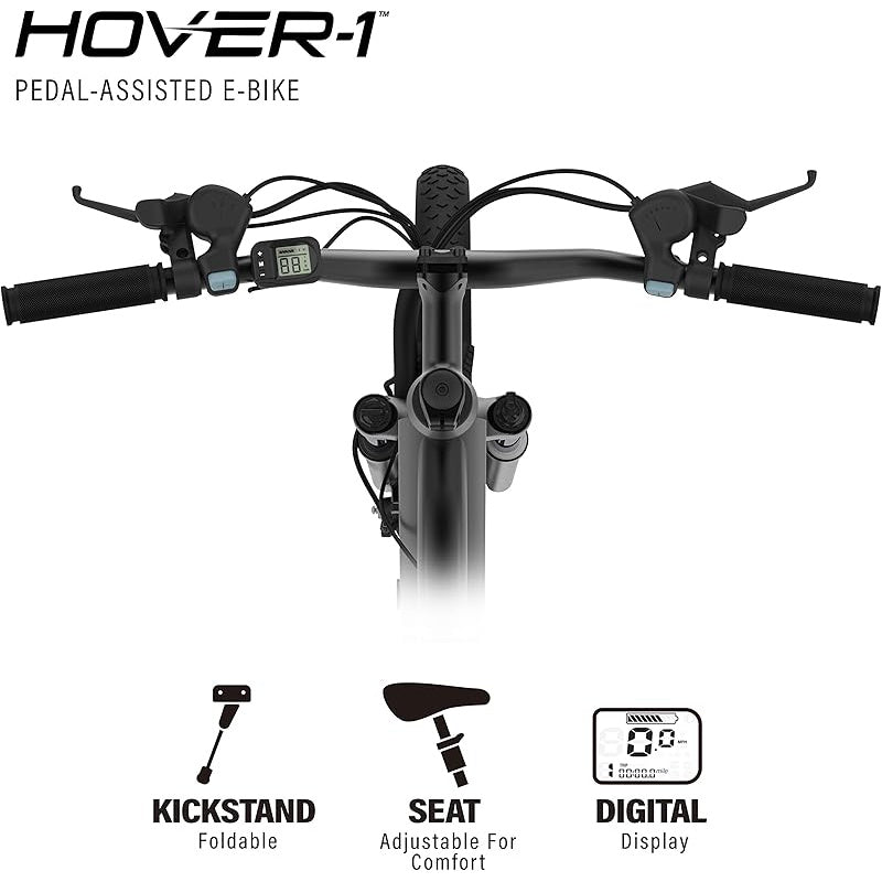 Hover-1 Instinct Electric Bike with 350W Motor, 18 mph Max Speed, 26” Tires