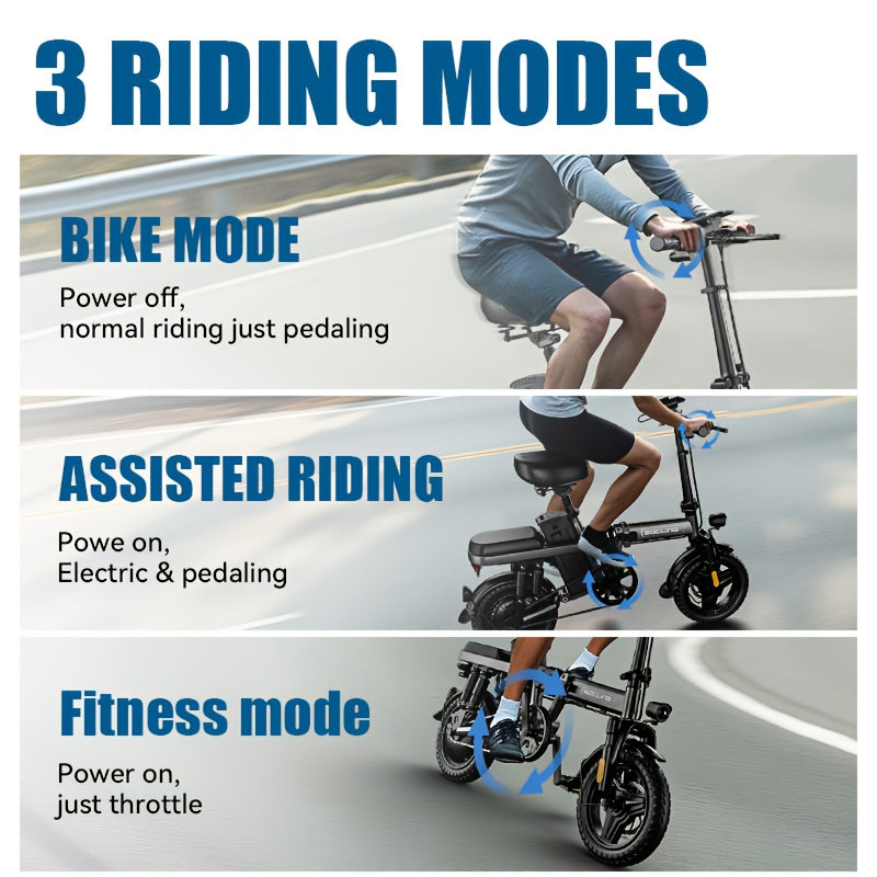 Adult Folding E-bike, Rated 500W\u002F350W (Peak 740W\u002F500W Motor)