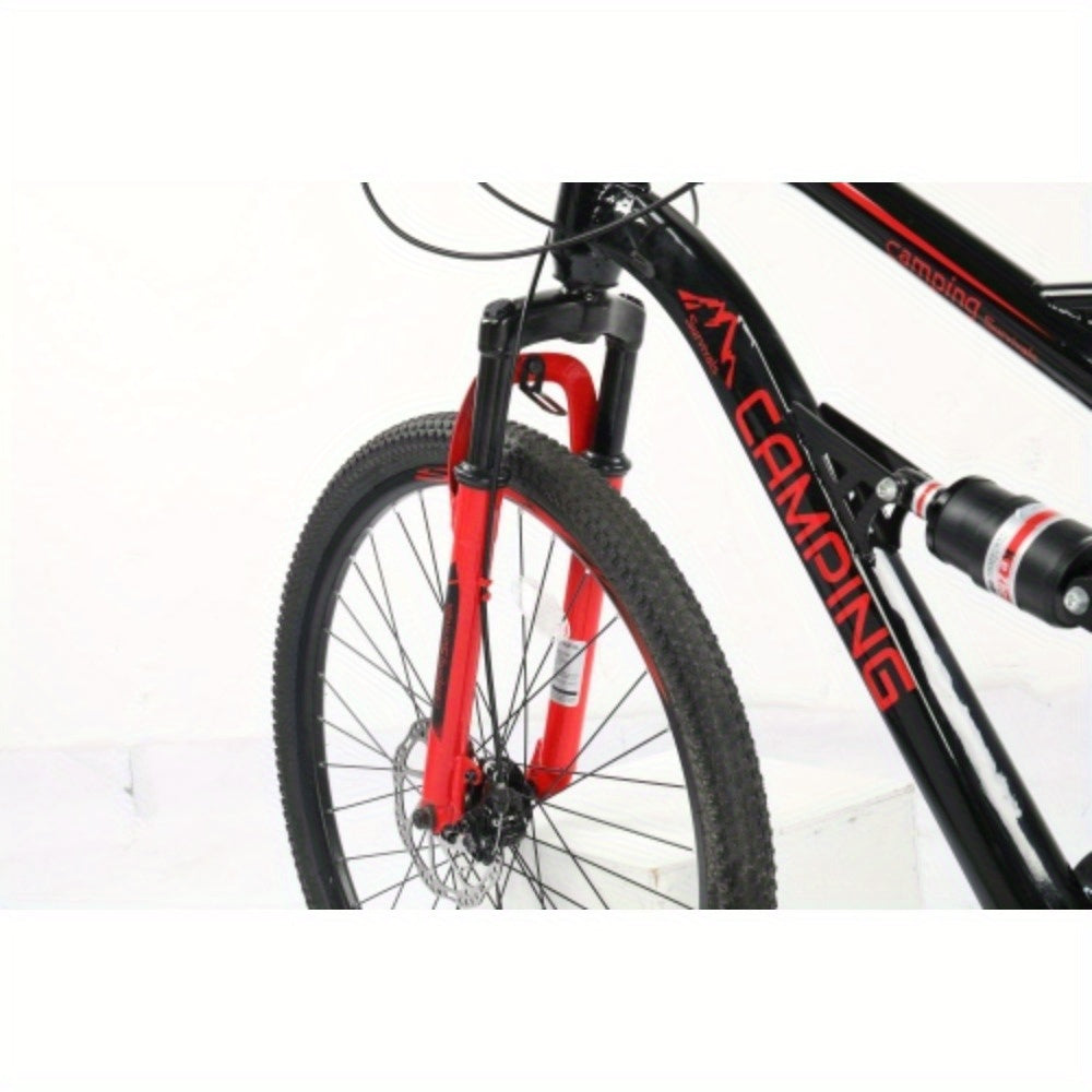 26in 21-Speed Mountain Bike with High-Carbon Steel Frame, Dual Suspension & Disc Brakes