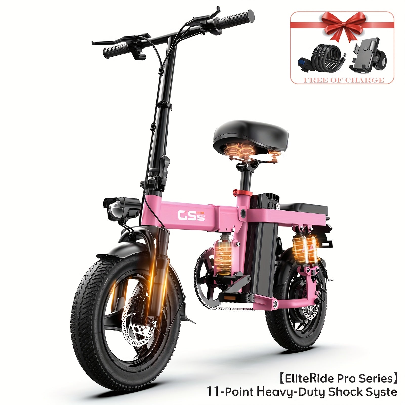 Electric Bike for Adults Peak 740W, 230 MPH Max Speed Folding Electric Bicycles, 14\