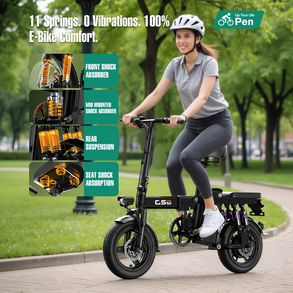 Electric Bike for Adults Peak 740W, 230 MPH Max Speed Folding Electric Bicycles, 14\