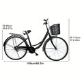 26 Inch Adult Cruiser Bicycle, Commuting Style City Bike with Basket