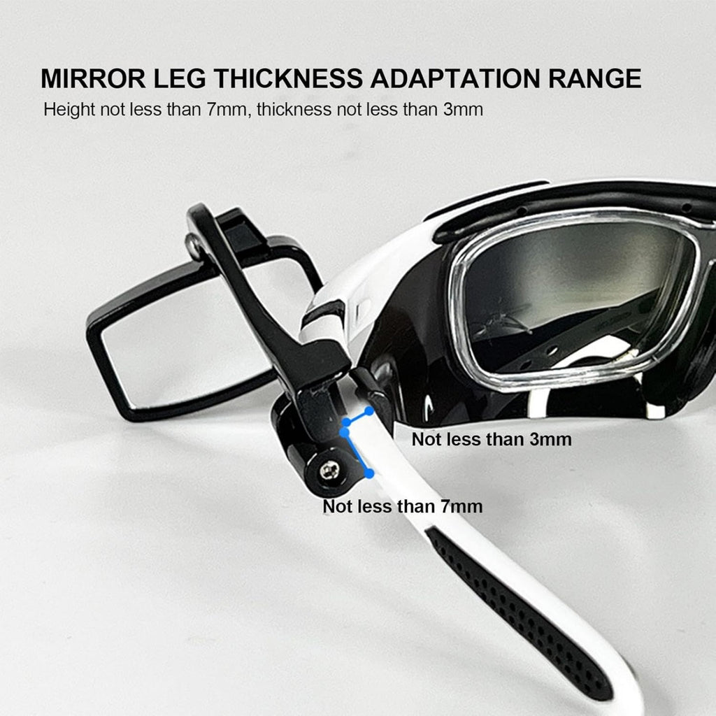 Adjustable Multi-Angle Eyeglass Mirrors - Convex Rearview Cycling Mirrors with Glasses
