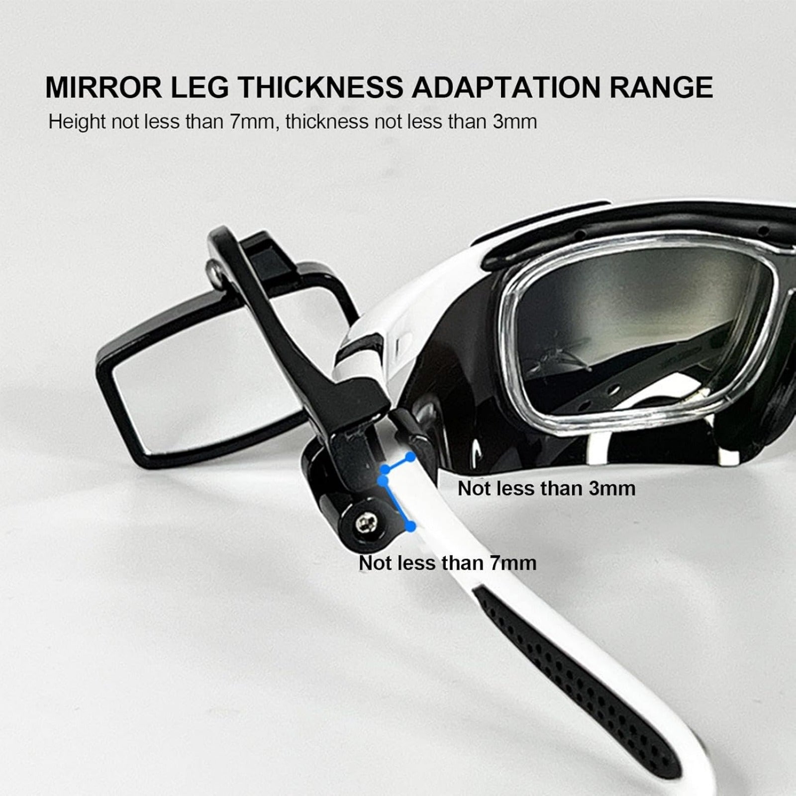 Adjustable Multi-Angle Eyeglass Mirrors - Convex Rearview Cycling Mirrors with Glasses