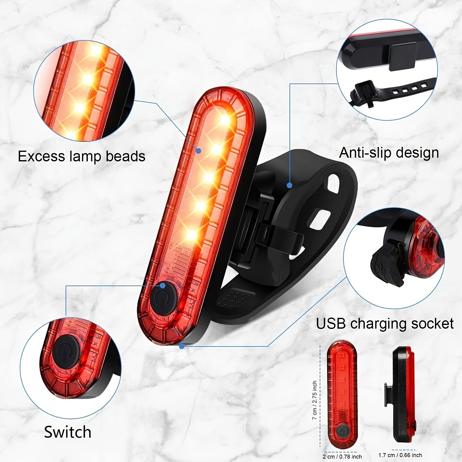 High Brightness T6 Dual LED! Bicycle Front Light, USB Charging