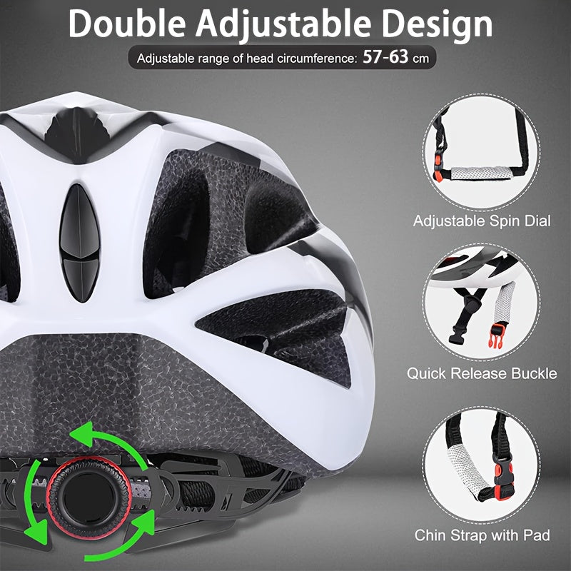 Bicycle Helmet, Unisex Adjustable Lightweight, Breathable Ventilated Honeycomb Design