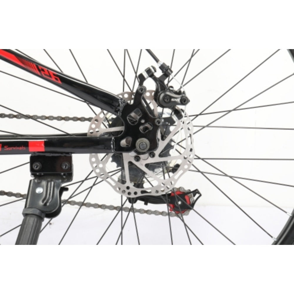 26in 21-Speed Mountain Bike with High-Carbon Steel Frame, Dual Suspension & Disc Brakes