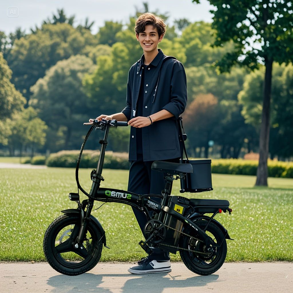 740W High-Power Lightweight Foldable E- with 20 MPH Speed & 35-Mile Range - Removable Battery
