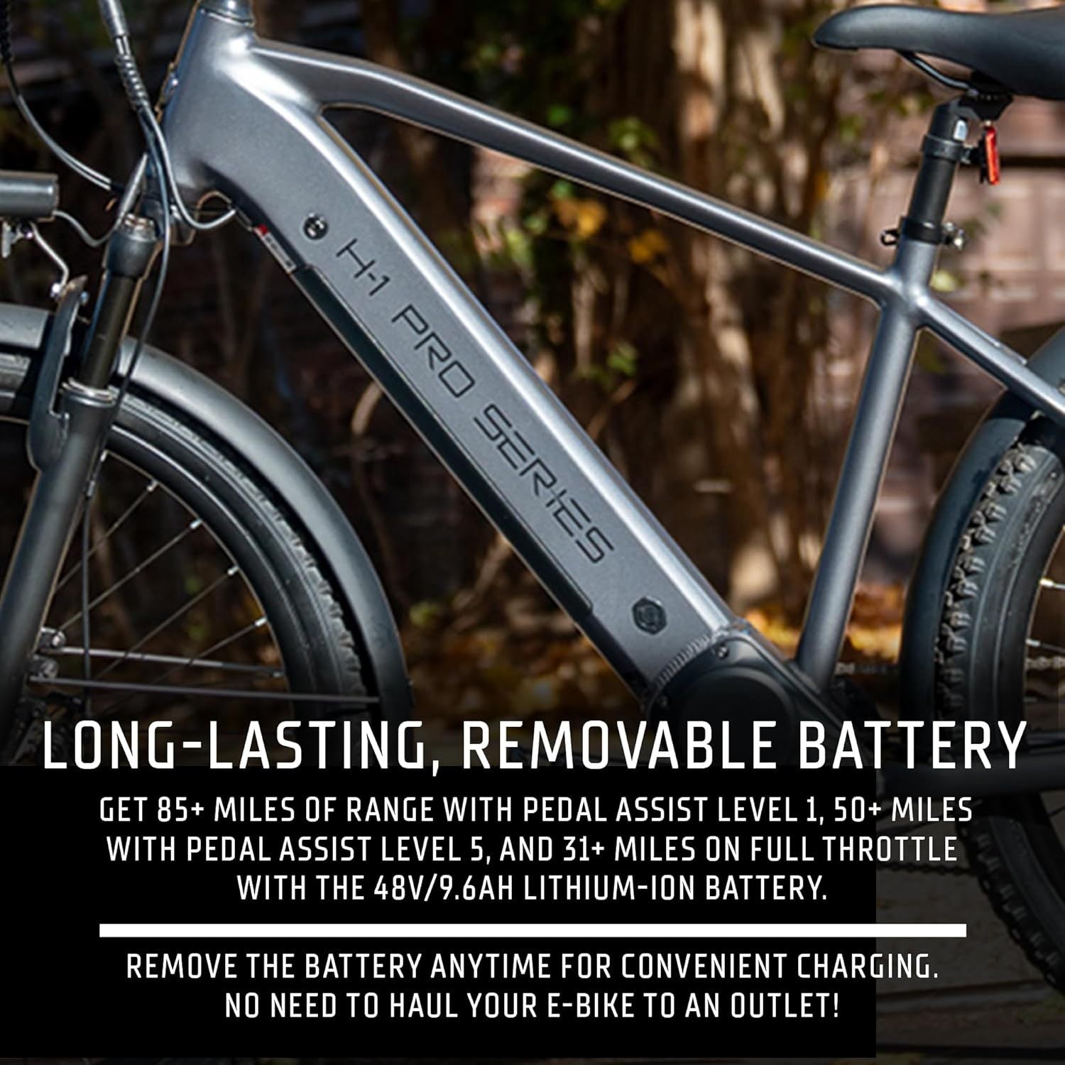 H-1 Pro Series Compass Electric Bicycle with 20 mph Max Speed, 500W Mid Motor