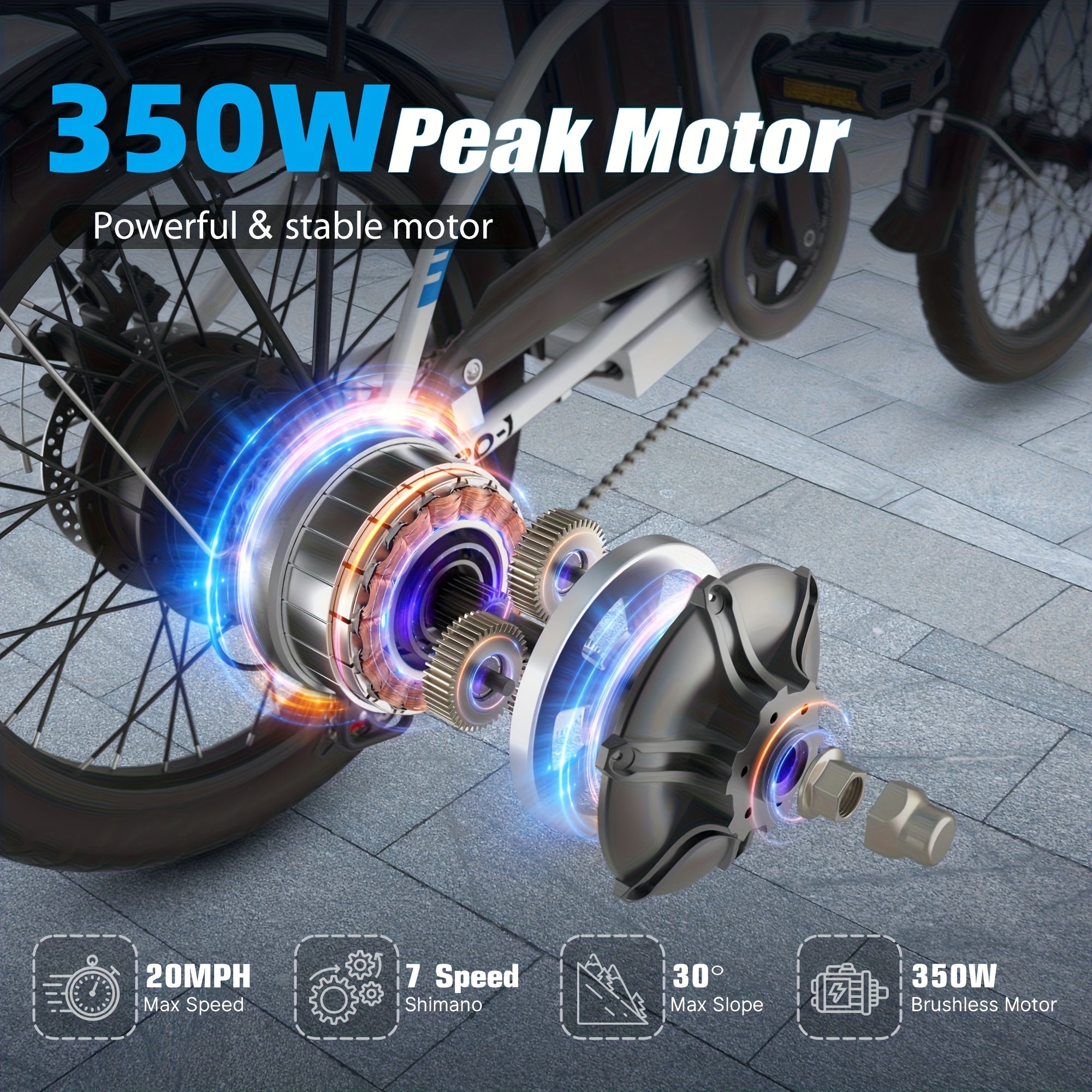 20-inch Adult Electric Bicycle, Foldable Electric Bicycle