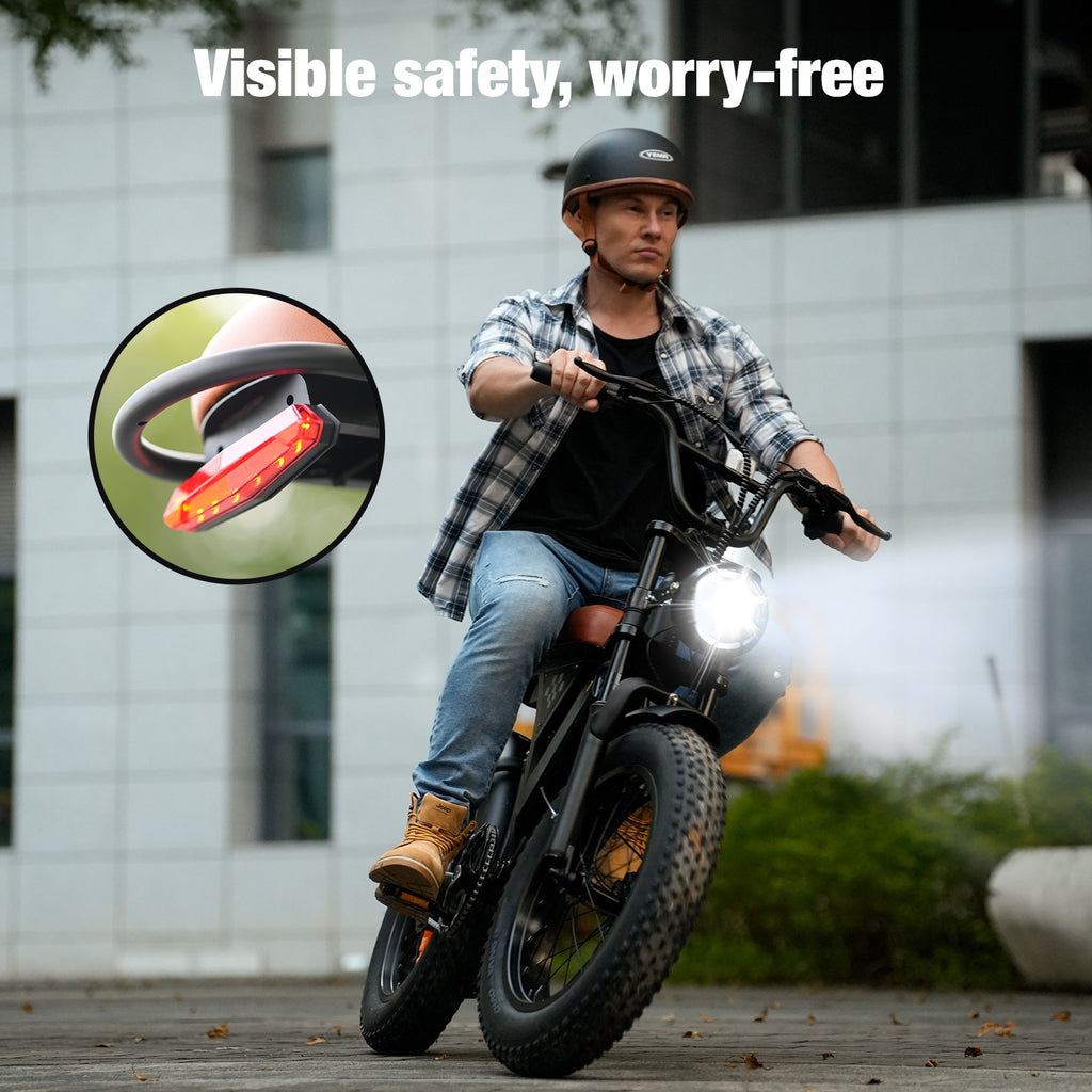 EB5 Adult All-Terrain Electric Bike, 500 Watt Motor, Top Speed 19 mph, Can Travel 55+ Miles, 20 Inch Thick Tires