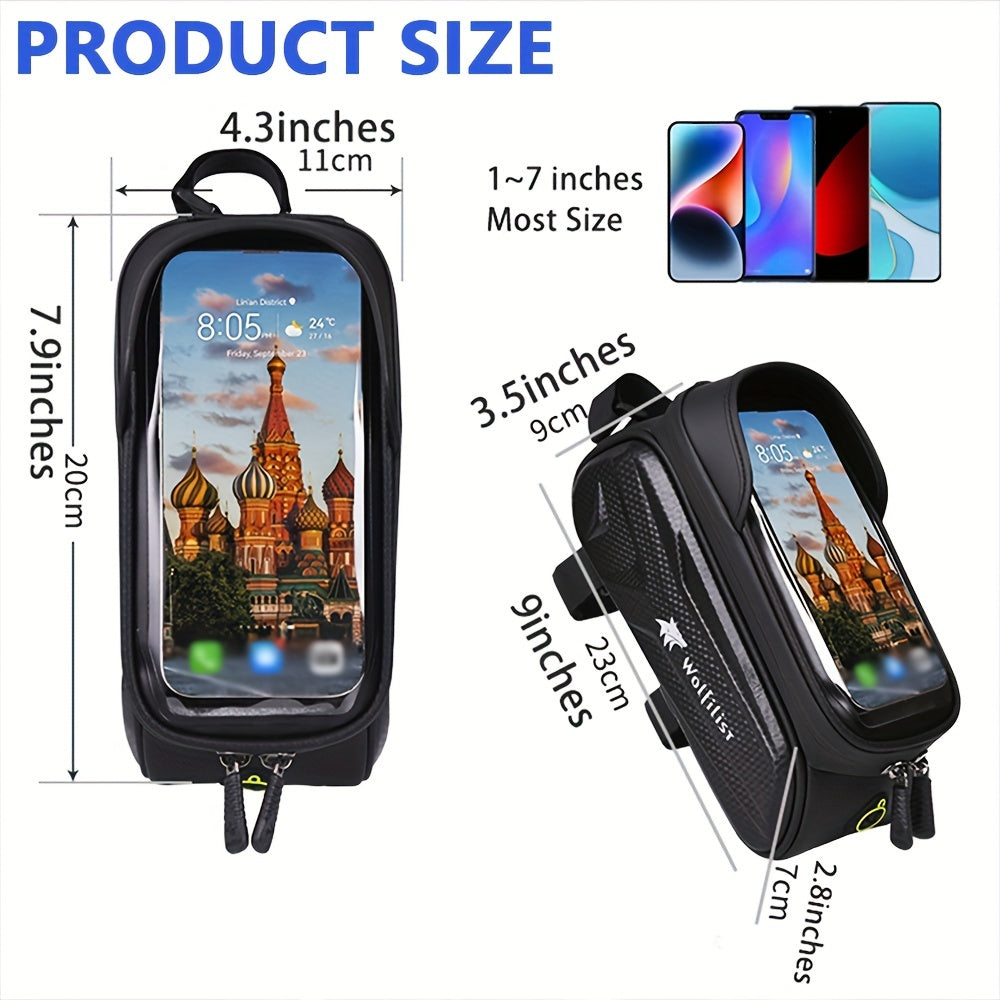Bike Bag Bike Frame Bag Bike Phone Holder with TPU Sensitive Touch Screen