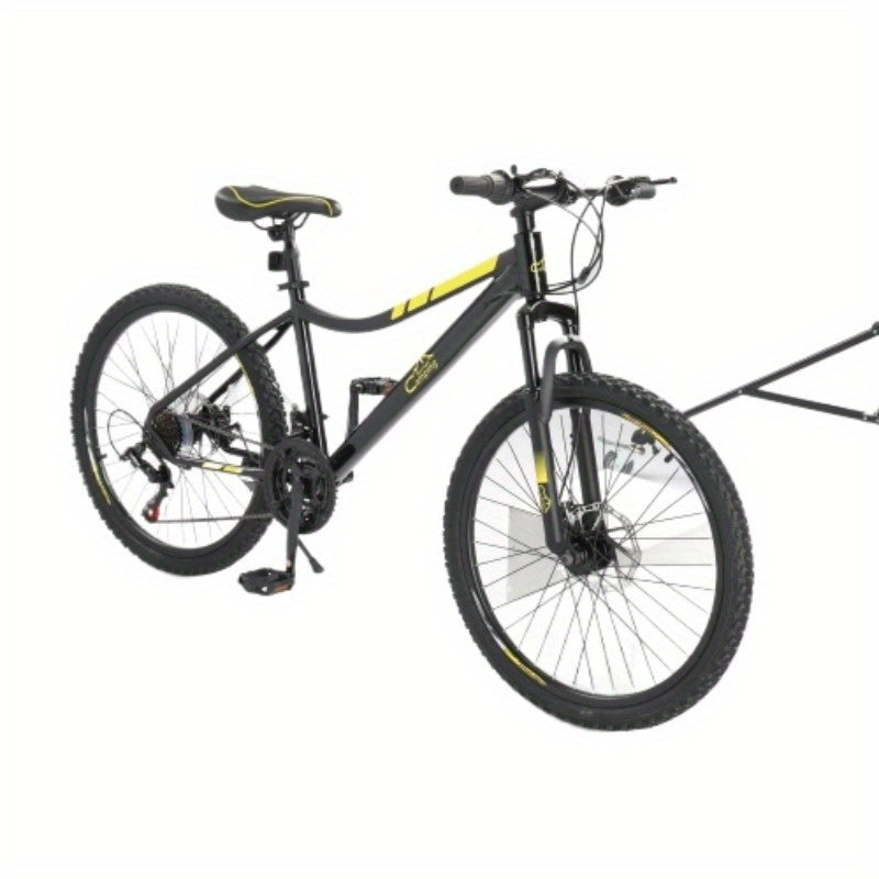 24 - Inch Mountain Bike, Black and Yellow - Shimano 21 - Speed, Suspension Fork