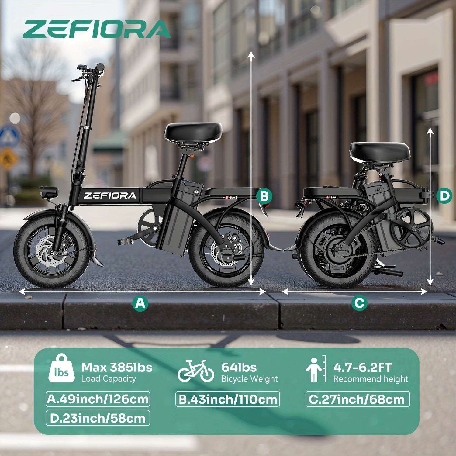 Halloween Back To School Fat Tire Electric Bike For Adults, Foldable Ebike